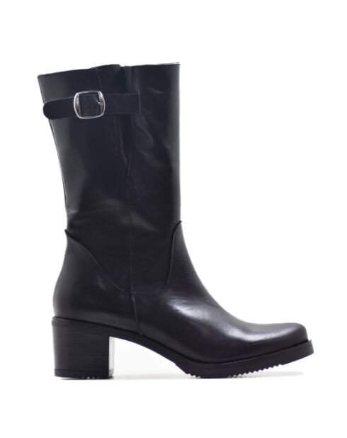Bottes Telma en cuir krust noires