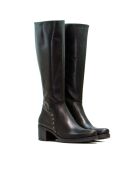 Linda schwarze Lederstiefel