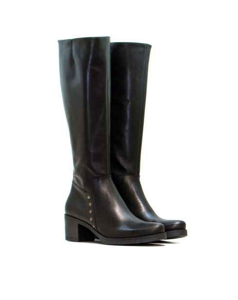 Linda schwarze Lederstiefel