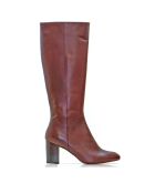 Bottes Arantxa 2 en cuir coy bordeaux - Talon 6.5 cm