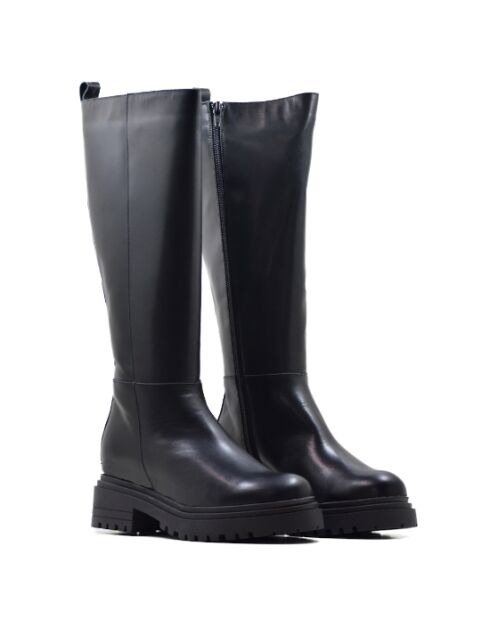 Botas CA-1888r de piel negras - tacón de 6 cm