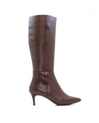 Bottes CA-2254 en cuir krust marron - Talon 5.5 cm