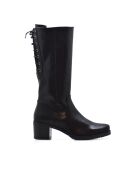 CA-1934 zwarte leren laarzen van Krust - hak 8,5 cm