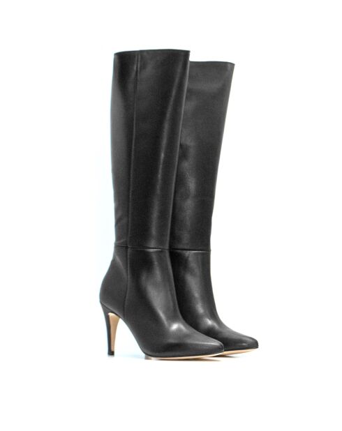 Stiefel Ons aus schwarzem Nappaleder - 9 cm Absatz