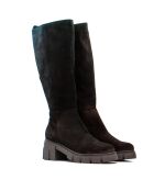 Bottes CA-1888r en daim noires - Talon 6 cm