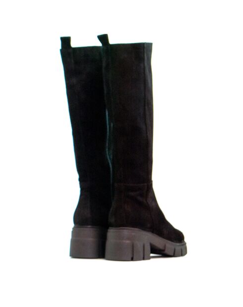 Bottes CA-1888r en daim noires - Talon 6 cm