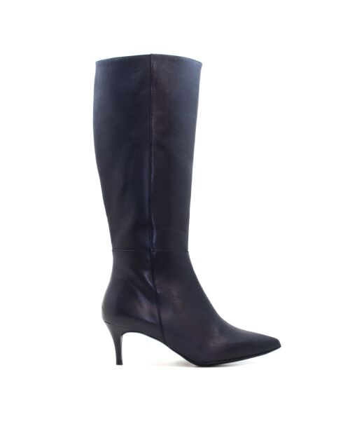 CA-2254 Stiefel aus marineblauem Krust Leder - 5,5 cm Absatz