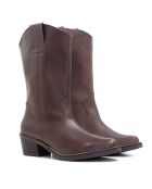 Bottes CA-1364r en cuir krust marron - Talon 5 cm