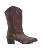 Bottes CA-1364r en cuir krust marron - Talon 5 cm