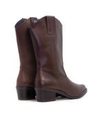 Bottes CA-1364r en cuir krust marron - Talon 5 cm