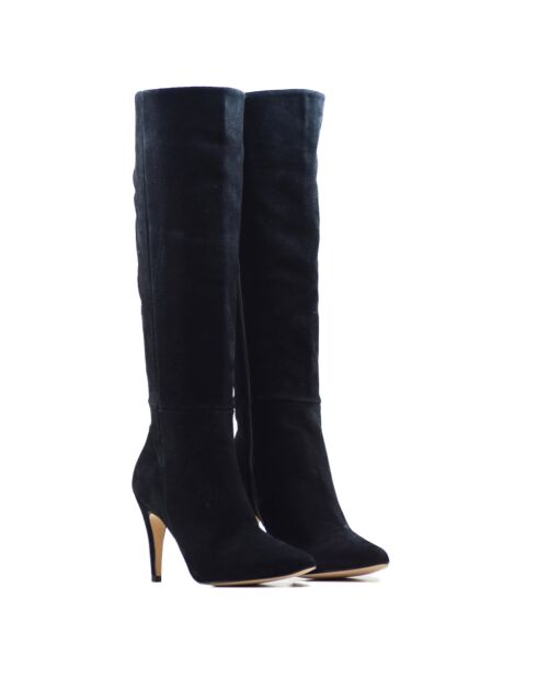 Bottes Ons suède noires - Talon 9 cm