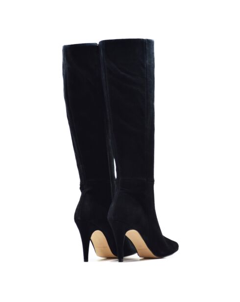 Bottes Ons suède noires - Talon 9 cm
