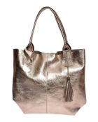 Sac cabas Blaise Brun métallisé - 34x40x17 cm