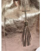 Sac cabas Blaise Brun métallisé - 34x40x17 cm