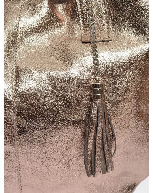 Bolso Blaise Marrón metalizado - 34x40x17 cm