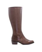 Bottes CA-2239 en cuir krust marron - Talon 5 cm