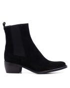 CA-2253 schwarze Wildlederstiefel - 5 cm Absatz