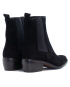 CA-2253 schwarze Wildlederstiefel - 5 cm Absatz