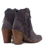 74425 stivali in camoscio grigio - tacco 6 cm