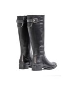 Bottes CA-1656 en cuir krust noires