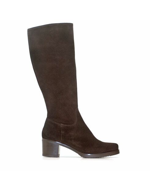 Bottes CA-236t en daim marron - Talon 5.5 cm