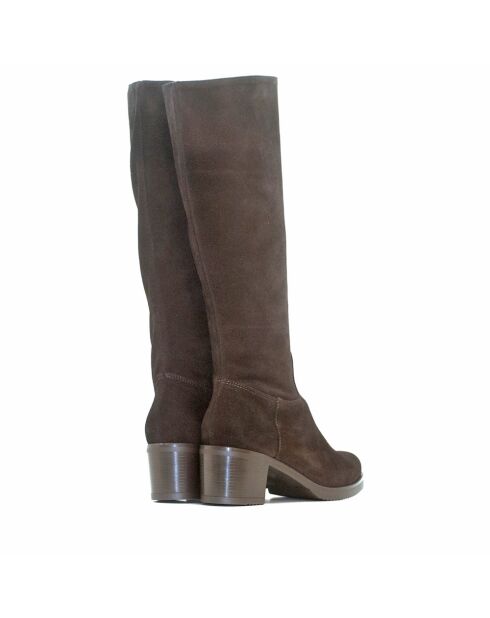 Bottes CA-236t en daim marron - Talon 5.5 cm