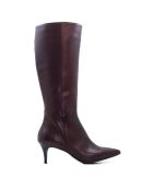 Botas CA-2254 de piel krust burdeos - tacón de 5,5 cm