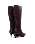 Botas CA-2254 de piel krust burdeos - tacón de 5,5 cm