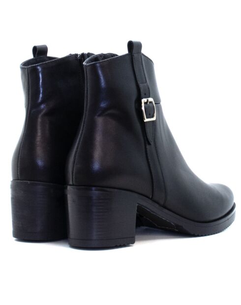 CA-2003 zwarte leren laarzen van Krust - hak van 5 cm