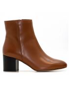 Bottines CA-2175 en cuir krust brun clair