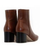 Bottines CA-2175 en cuir krust brun clair