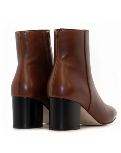 Bottines CA-2175 en cuir krust brun clair