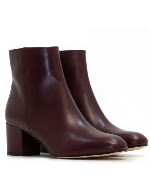 Botas CA-2175 de piel krust burdeos