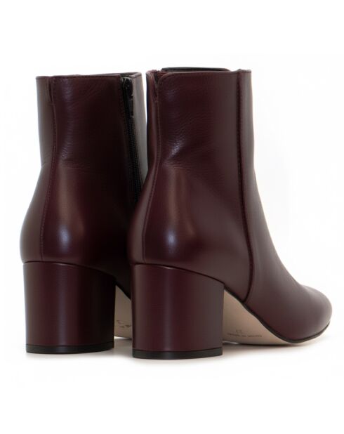 Botas CA-2175 de piel krust burdeos