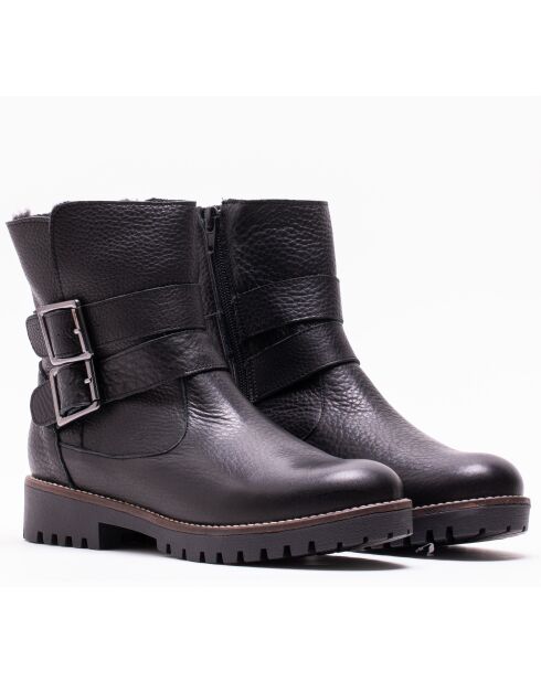 Stivali CA-796 in pelle krust nera