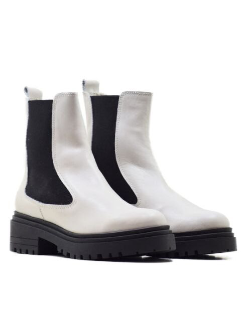 Botas CA-1884 de piel marfil krust