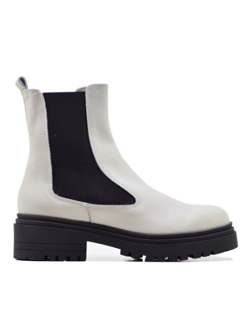 Botas CA-1884 de piel marfil krust