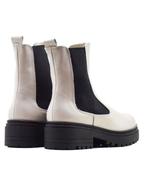 Botas CA-1884 de piel marfil krust