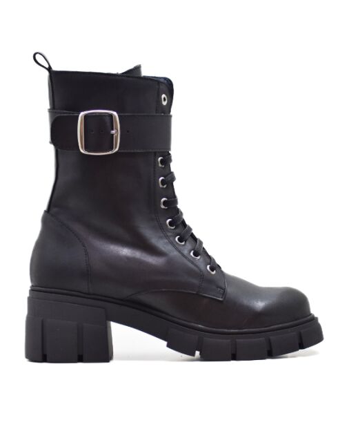 Stivali CA-1894 in pelle krust nera