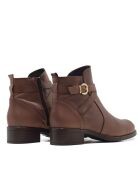 Botines de piel Jailene en piel coy marrón