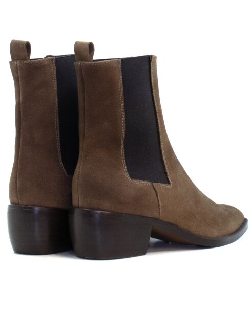 Botas CA-2253 de gamuza marrón claro - tacón de 5 cm