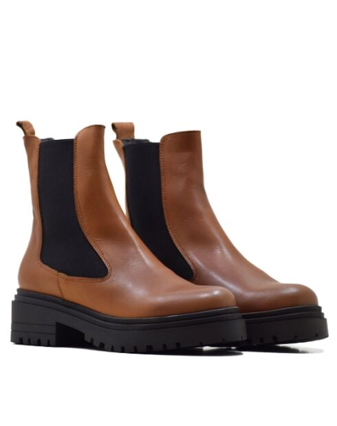 Botas CA-1884 de piel krust marrón claro