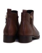 Botas CA-2091 de piel krust marrón oscuro - tacón de 6 cm
