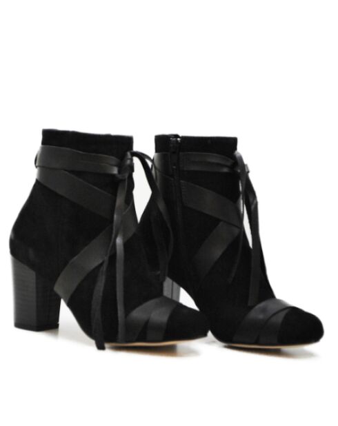 Bottines Luttrell en daim noires - Talon 7.5 cm