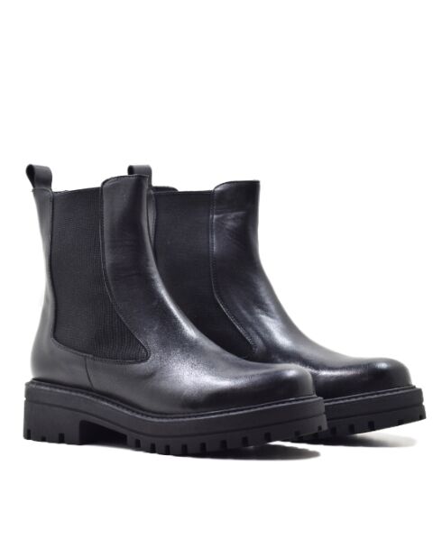 Botas CA-1884 de piel krust negra