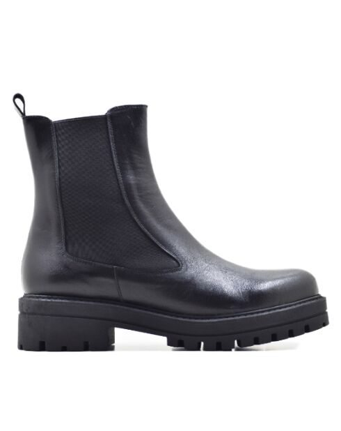 Botas CA-1884 de piel krust negra