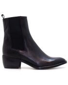 Botas CA-2253 de piel krust negra - tacón de 5 cm