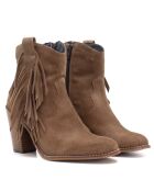 Botas 74425 de gamuza marrón claro - tacón de 6 cm