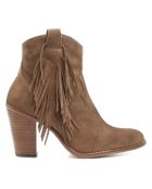 Botas 74425 de gamuza marrón claro - tacón de 6 cm