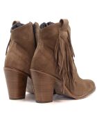 Botas 74425 de gamuza marrón claro - tacón de 6 cm